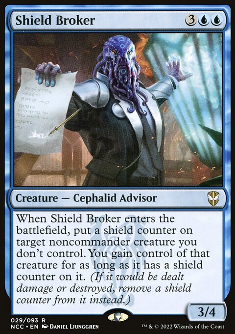 Shield Broker, New Capenna Commander #29, Magic: The Gathering card