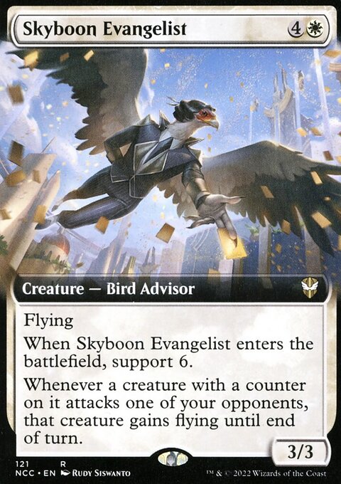 Skyboon Evangelist, New Capenna Commander #121, Magic: The Gathering card