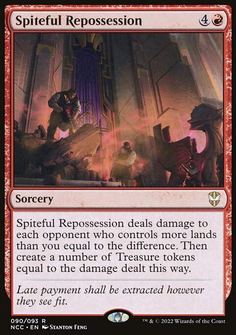 Spiteful Repossession, New Capenna Commander #90, Magic: The Gathering card