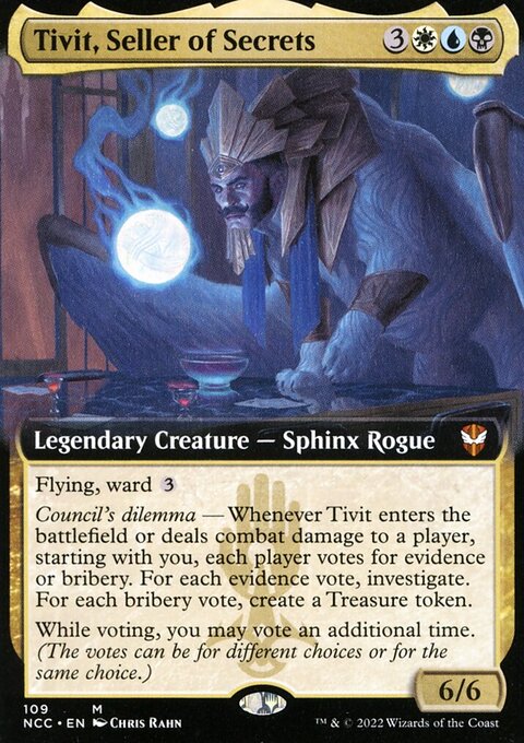 Tivit, Seller of Secrets, New Capenna Commander #109, Magic: The Gathering card