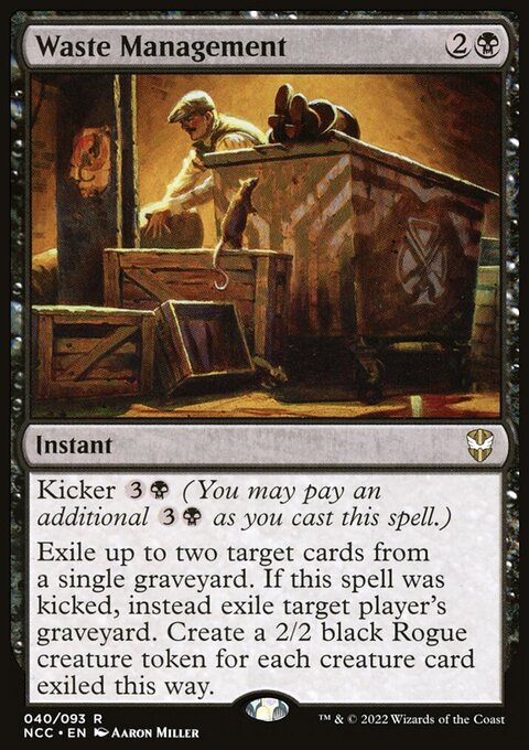 Waste Management, New Capenna Commander #40, Magic: The Gathering card