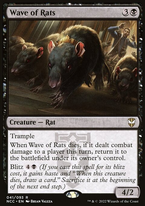 Wave of Rats, New Capenna Commander #41, Magic: The Gathering card
