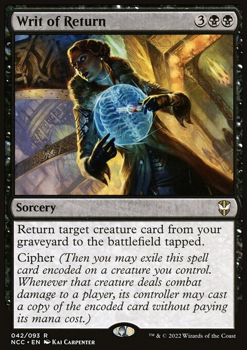 Writ of Return, New Capenna Commander #42, Magic: The Gathering card
