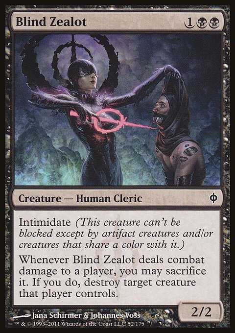 Blind Zealot, New Phyrexia #52, Magic: The Gathering card