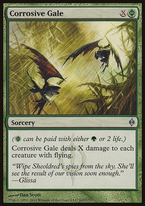Corrosive Gale, New Phyrexia #107, Magic: The Gathering card