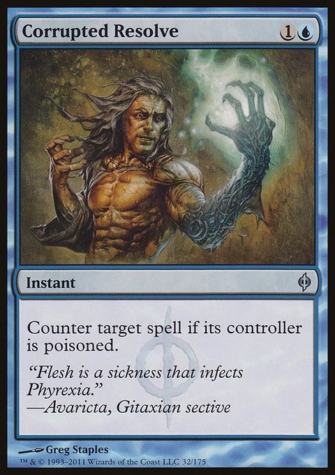 Corrupted Resolve, New Phyrexia #32, Magic: The Gathering card
