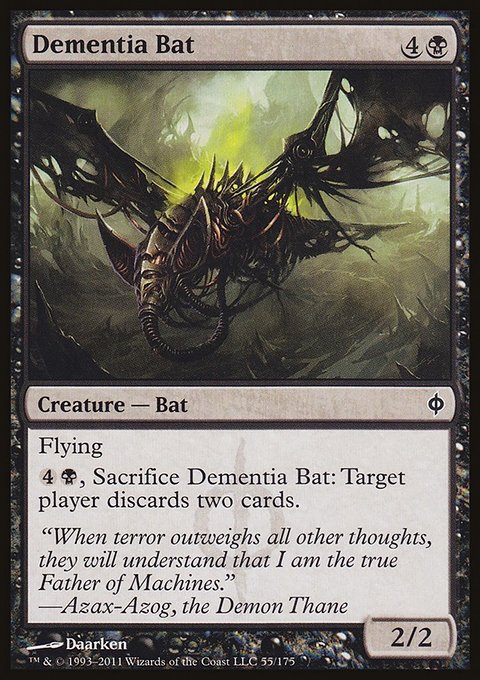 Dementia Bat, New Phyrexia #55, Magic: The Gathering card