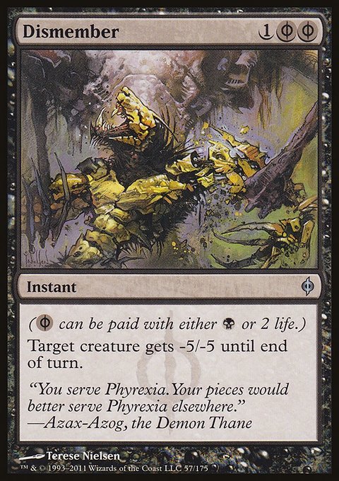Dismember, New Phyrexia #57, Magic: The Gathering card