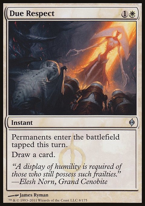 Due Respect, New Phyrexia #8, Magic: The Gathering card