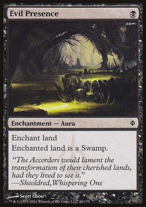 Evil Presence, New Phyrexia #60, Magic: The Gathering card
