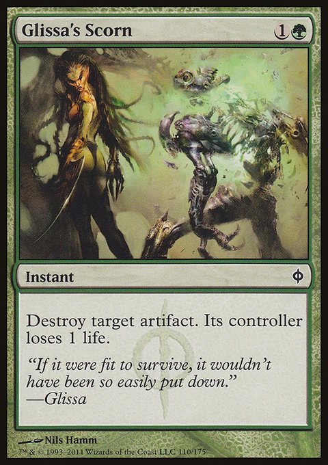 Glissa's Scorn, New Phyrexia #110, Magic: The Gathering card