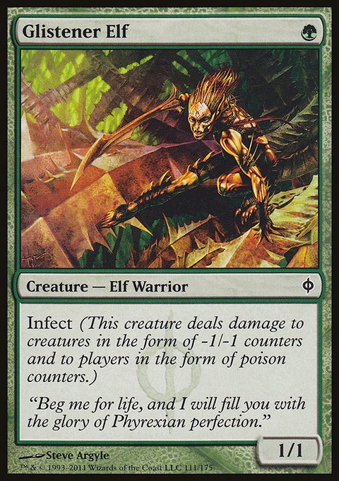 Glistener Elf, New Phyrexia #111, Magic: The Gathering card