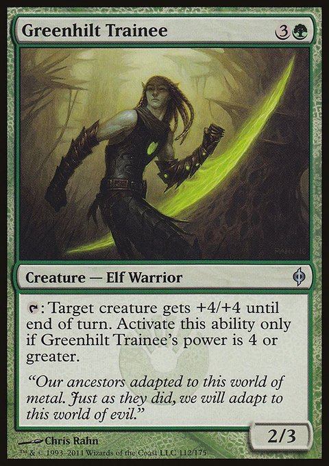 Greenhilt Trainee, New Phyrexia #112, Magic: The Gathering card