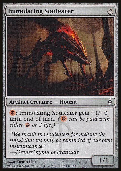 Immolating Souleater, New Phyrexia #139, Magic: The Gathering card