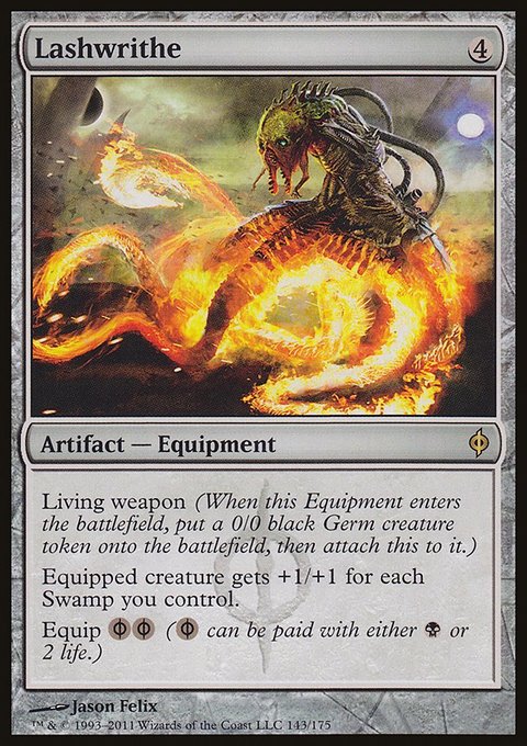 Lashwrithe, New Phyrexia #143, Magic: The Gathering card