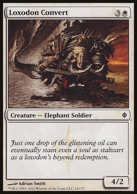Loxodon Convert, New Phyrexia #14, Magic: The Gathering card