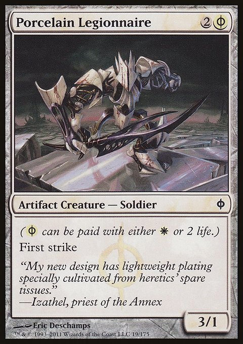 Porcelain Legionnaire, New Phyrexia #19, Magic: The Gathering card