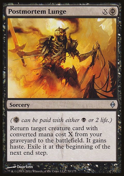 Postmortem Lunge, New Phyrexia #70, Magic: The Gathering card