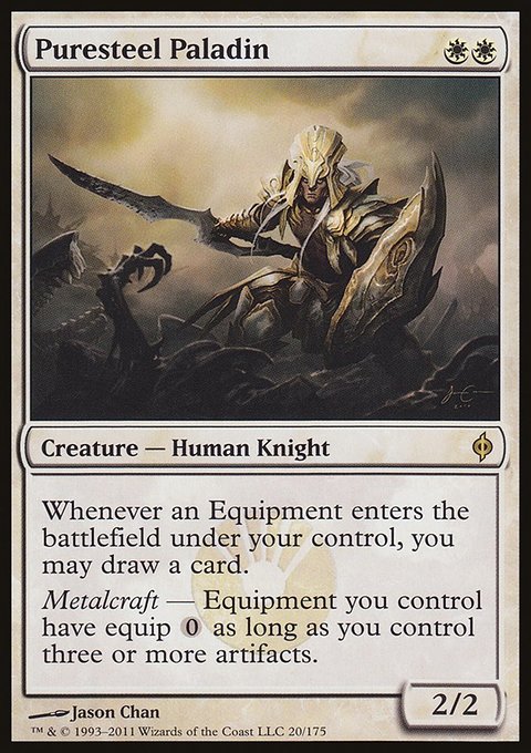 Puresteel Paladin, New Phyrexia #20, Magic: The Gathering card
