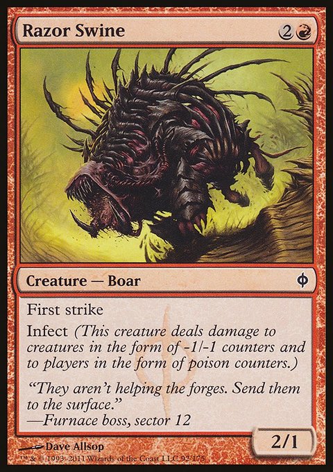 Razor Swine, New Phyrexia #92, Magic: The Gathering card
