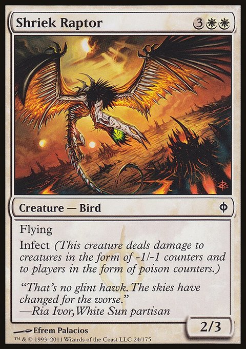 Shriek Raptor, New Phyrexia #24, Magic: The Gathering card