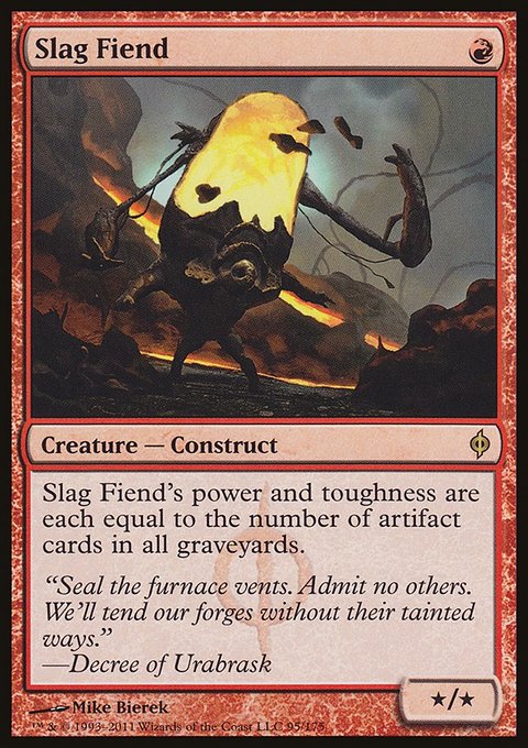 Slag Fiend, New Phyrexia #95, Magic: The Gathering card