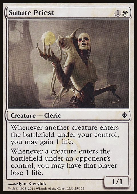 Suture Priest, New Phyrexia #25, Magic: The Gathering card