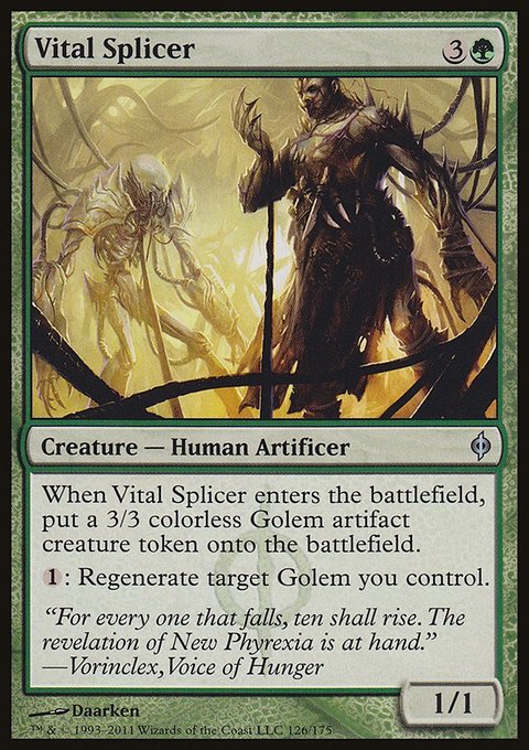Vital Splicer, New Phyrexia #126, Magic: The Gathering card