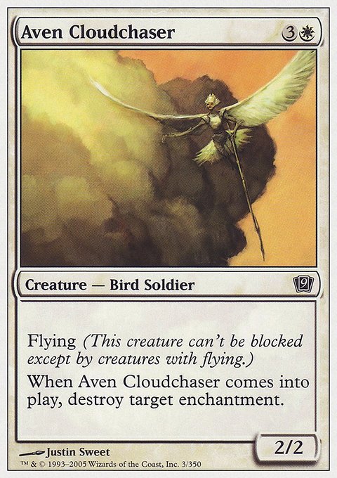 Aven Cloudchaser, Ninth Edition #3, Magic: The Gathering card