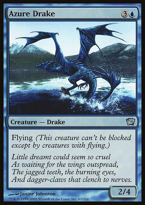 Azure Drake, Ninth Edition #63★, Magic: The Gathering card