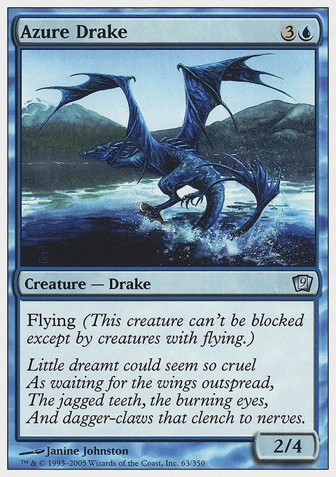 Azure Drake, Ninth Edition #63, Magic: The Gathering card