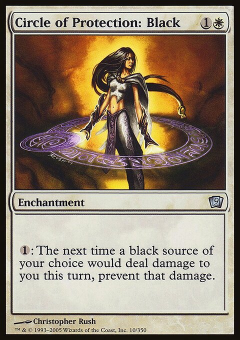 Circle of Protection: Black, Ninth Edition #10★, Magic: The Gathering card