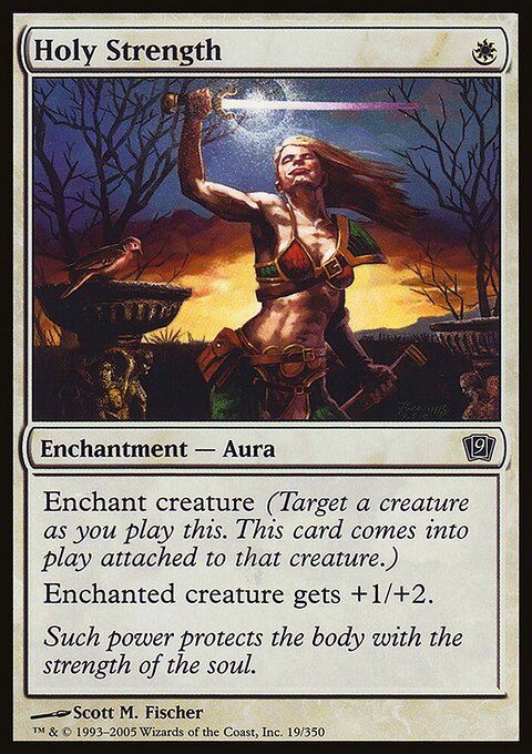Holy Strength, Ninth Edition #19★, Magic: The Gathering card