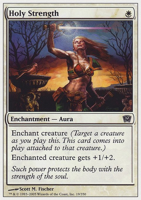 Holy Strength, Ninth Edition #19, Magic: The Gathering card