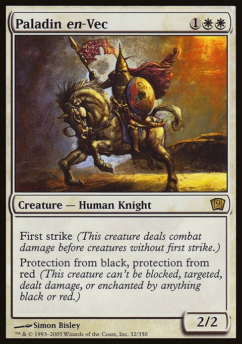 Paladin en-Vec, Ninth Edition #32★, Magic: The Gathering card