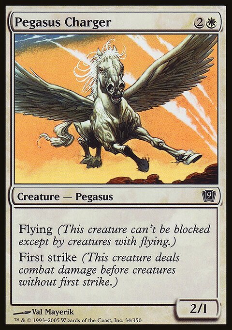 Pegasus Charger, Ninth Edition #34★, Magic: The Gathering card