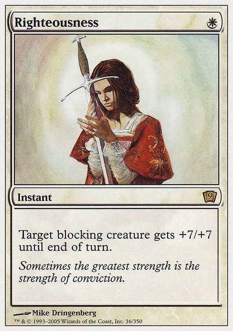 Righteousness, Ninth Edition #36, Magic: The Gathering card