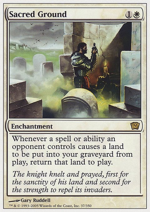 Sacred Ground, Ninth Edition #37, Magic: The Gathering card