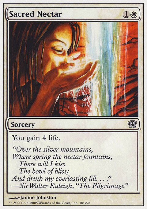 Sacred Nectar, Ninth Edition #38, Magic: The Gathering card