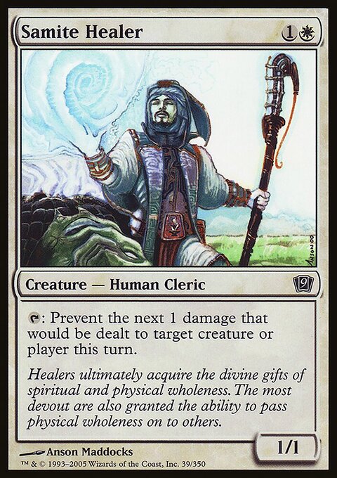 Samite Healer, Ninth Edition #39★, Magic: The Gathering card