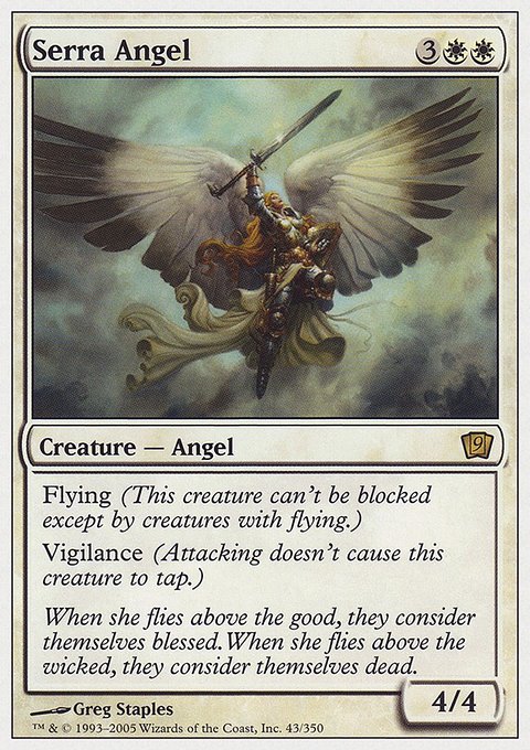 Serra Angel, Ninth Edition #43, Magic: The Gathering card