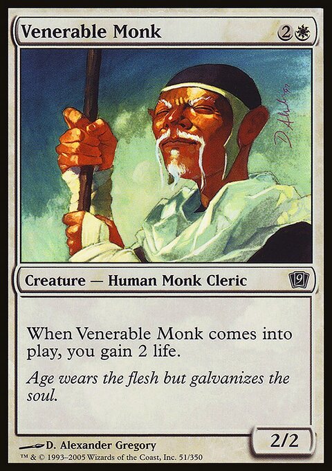 Venerable Monk, Ninth Edition #51★, Magic: The Gathering card