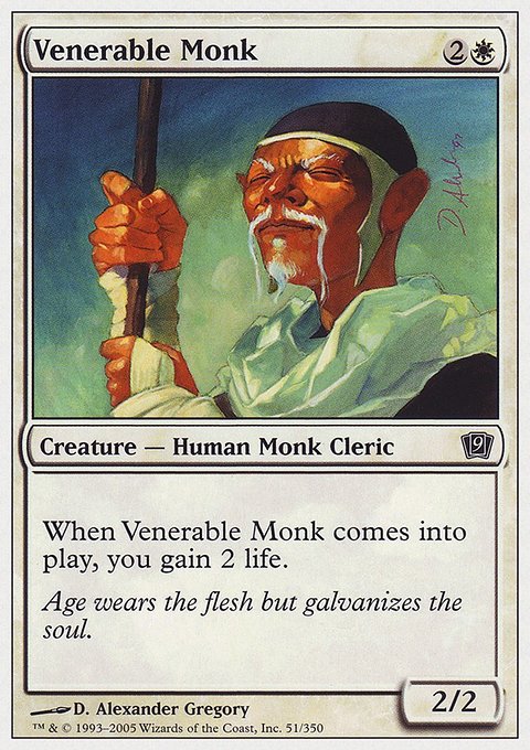 Venerable Monk, Ninth Edition #51, Magic: The Gathering card