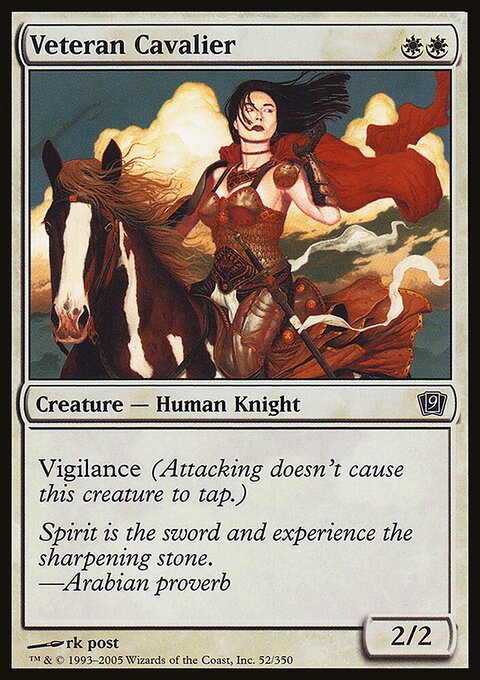Veteran Cavalier, Ninth Edition #52★, Magic: The Gathering card