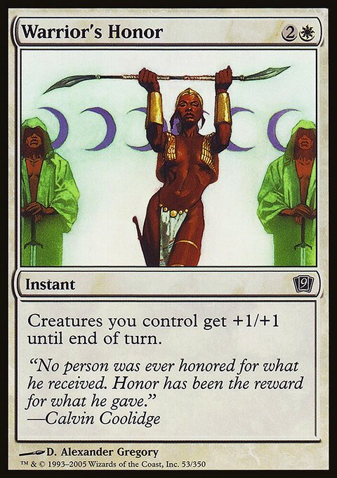 Warrior's Honor, Ninth Edition #53★, Magic: The Gathering card