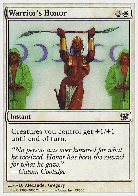 Warrior's Honor, Ninth Edition #53, Magic: The Gathering card