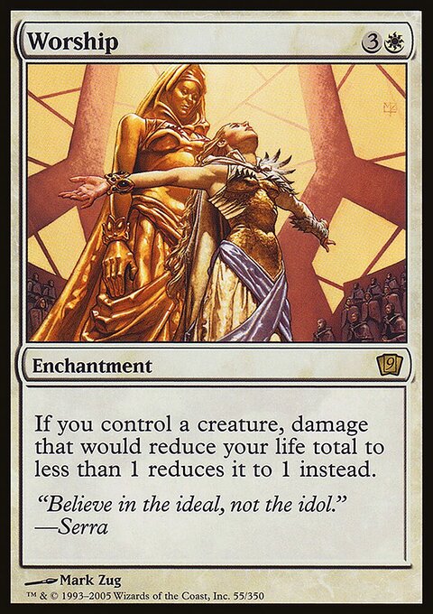 Worship, Ninth Edition #55★, Magic: The Gathering card