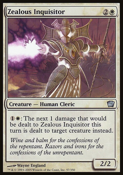 Zealous Inquisitor, Ninth Edition #57★, Magic: The Gathering card