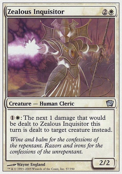 Zealous Inquisitor, Ninth Edition #57, Magic: The Gathering card