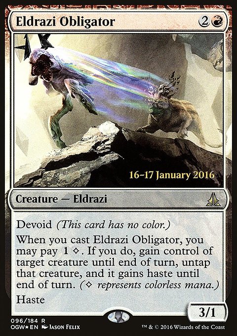 Eldrazi Obligator, Oath of the Gatewatch Promos #96s, Magic: The Gathering card